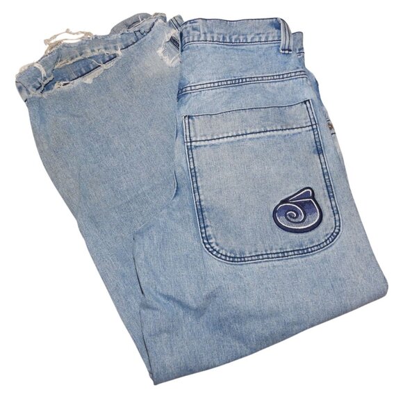 JNCO Twin Cannon Classic Wide Leg Jeans Mens 32x32 Antique Wash Y2K Baggy Skater - Picture 2 of 13